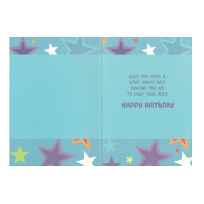 Birthday Card Multi Stars Blue