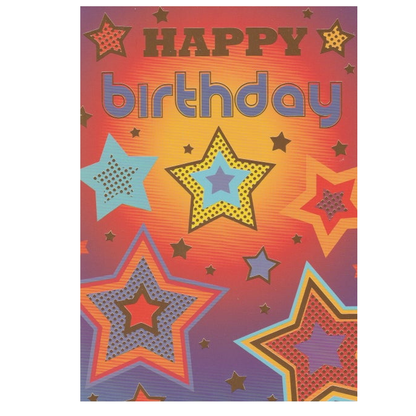 Birthday Card Multi Stars