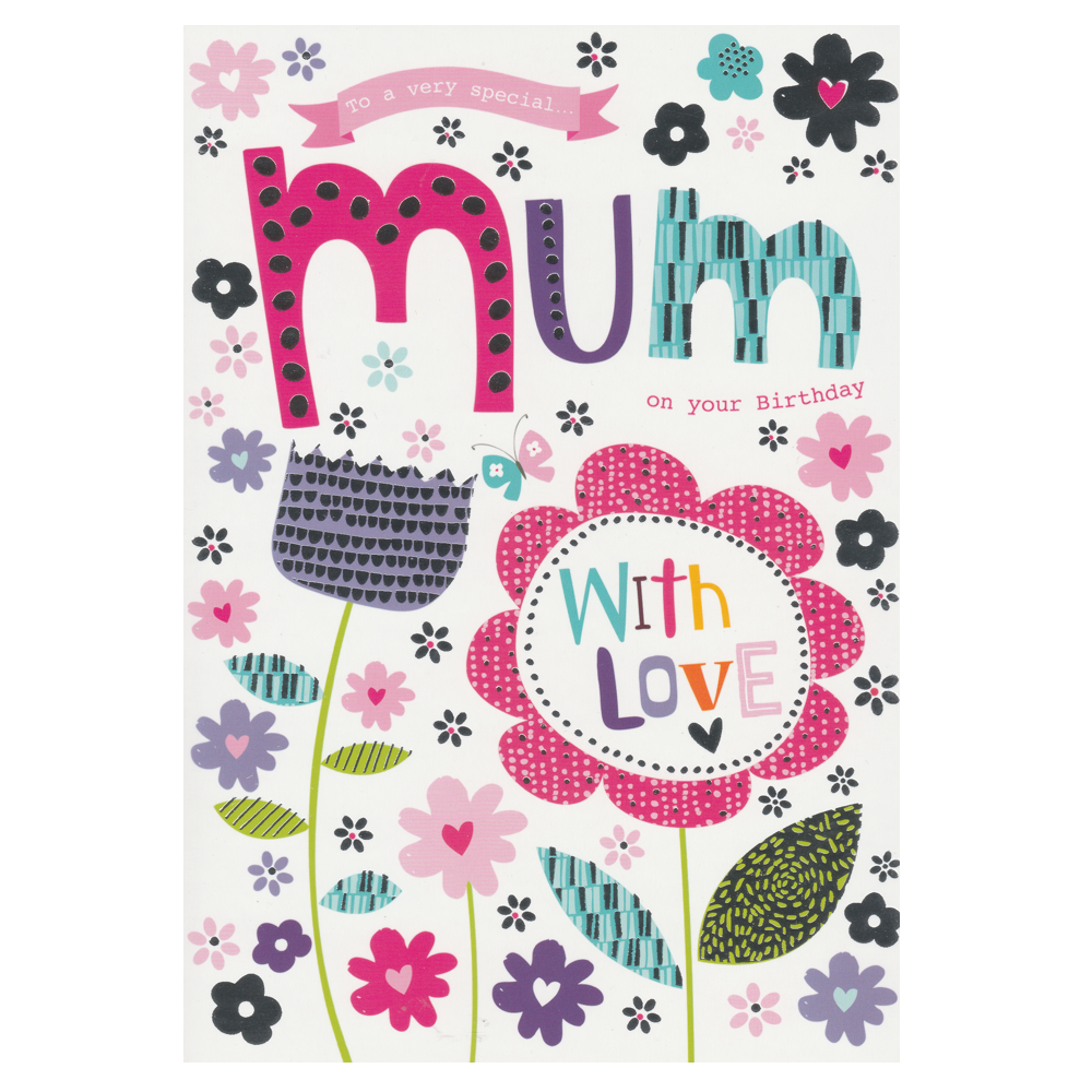 Birthday Card Mum Flower