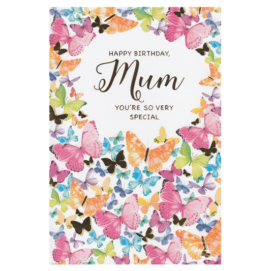 Birthday Card Mum Multicoloured Butterflies