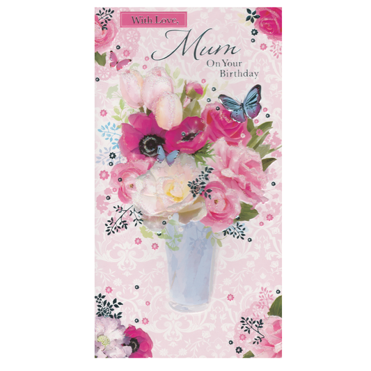 Birthday Card Mum Vase