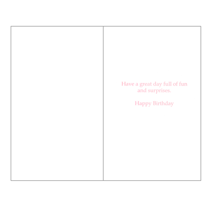 Birthday Card Pink Dinosaur