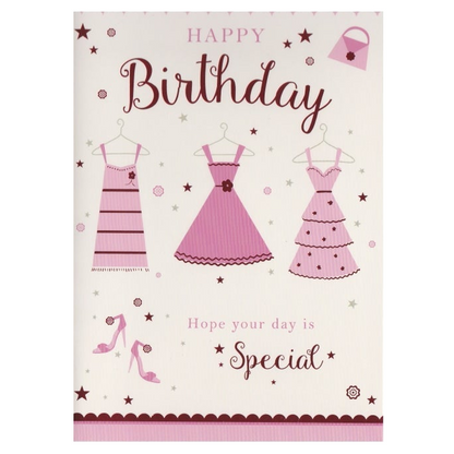 Birthday Card Pink Dresses