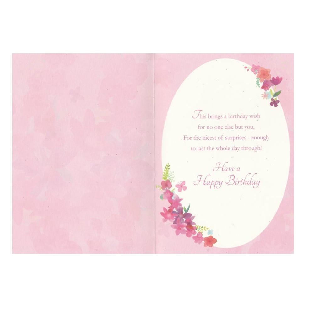 Birthday Card Pink Flowers