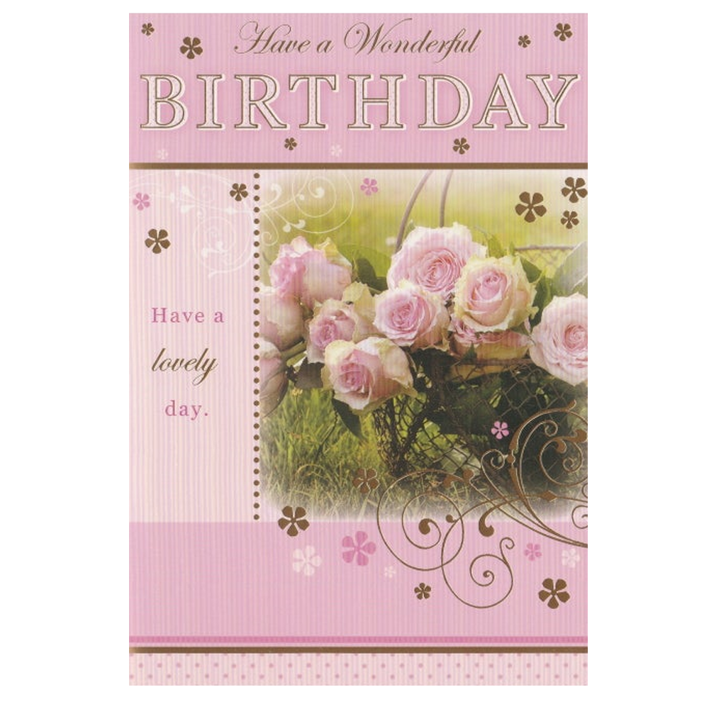 Birthday Card Pink Roses