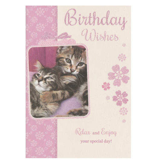 Birthday Card Playful Kittens