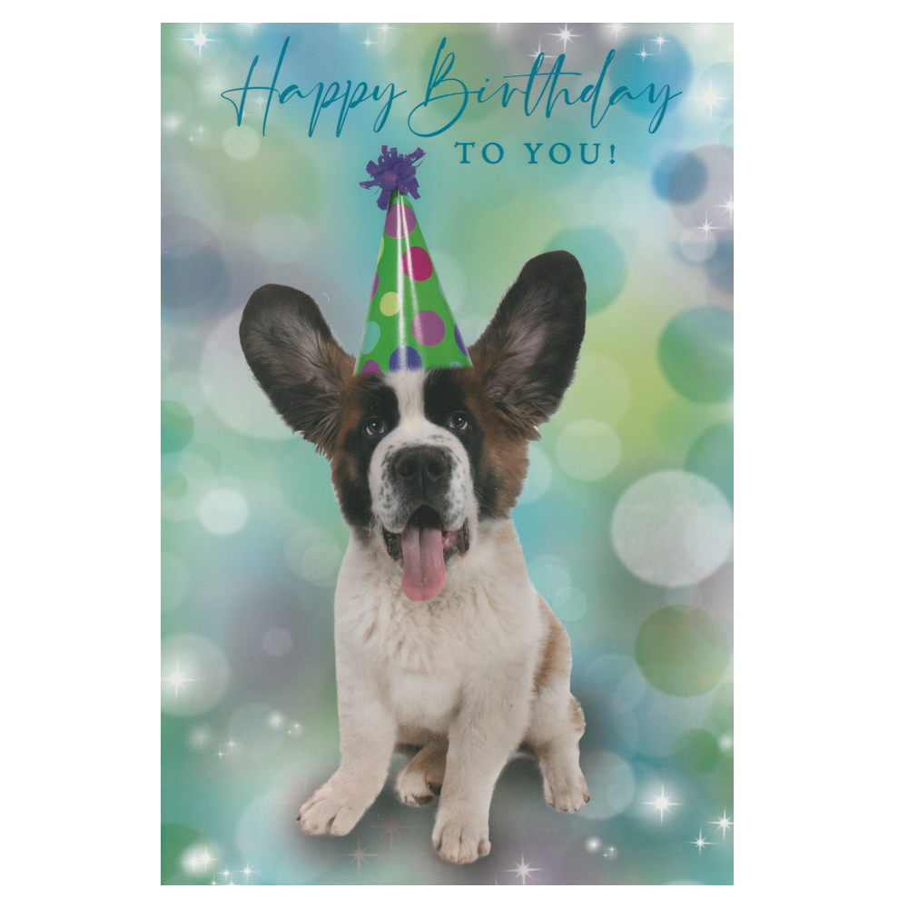 Birthday Card Puppy Hat