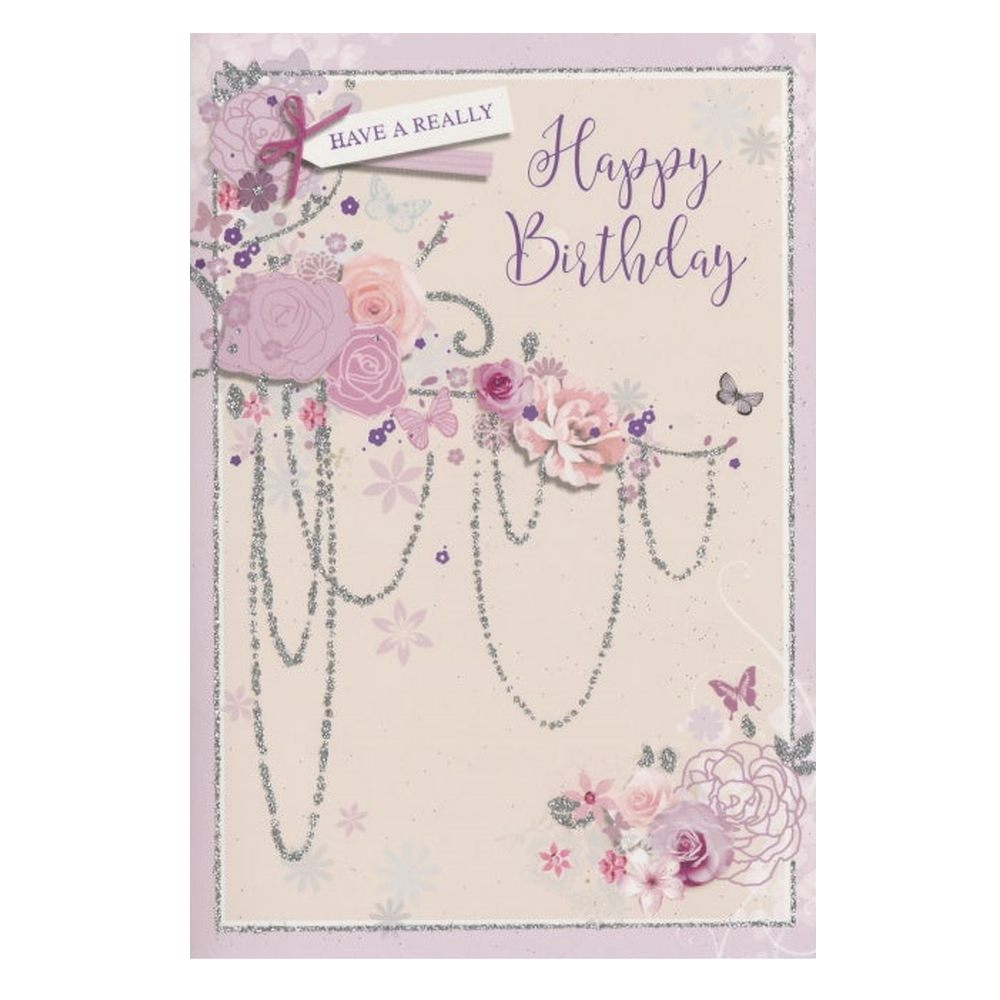 Birthday Card Purple Border