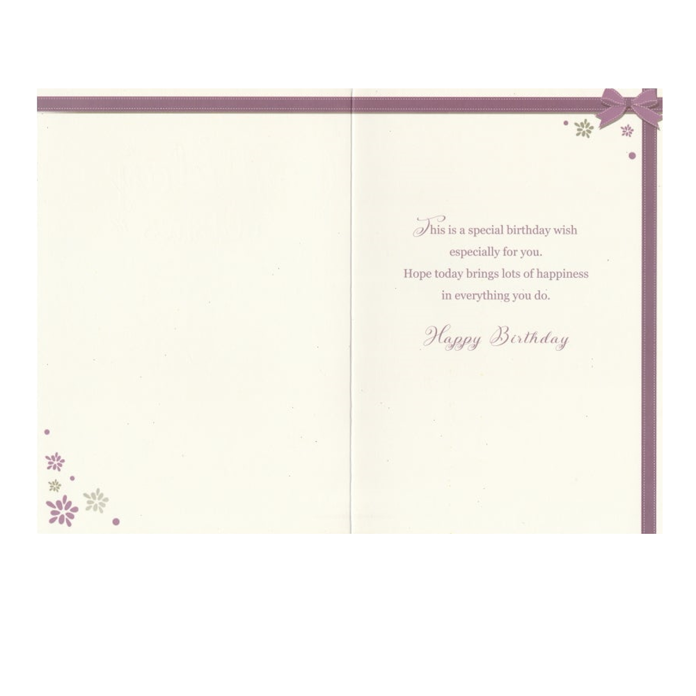 Birthday Card Purple Bow