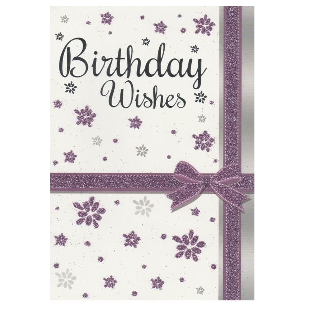 Birthday Card Purple Bow