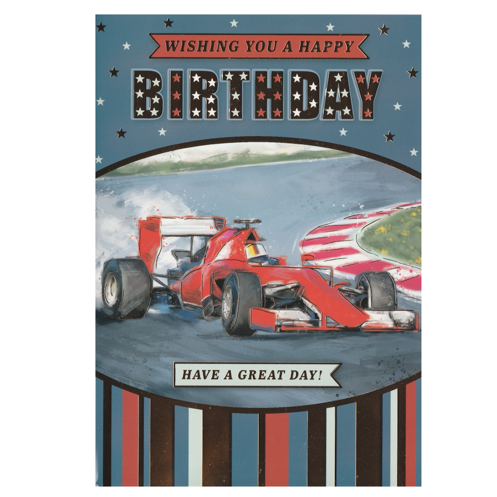 Birthday Card Racing Car