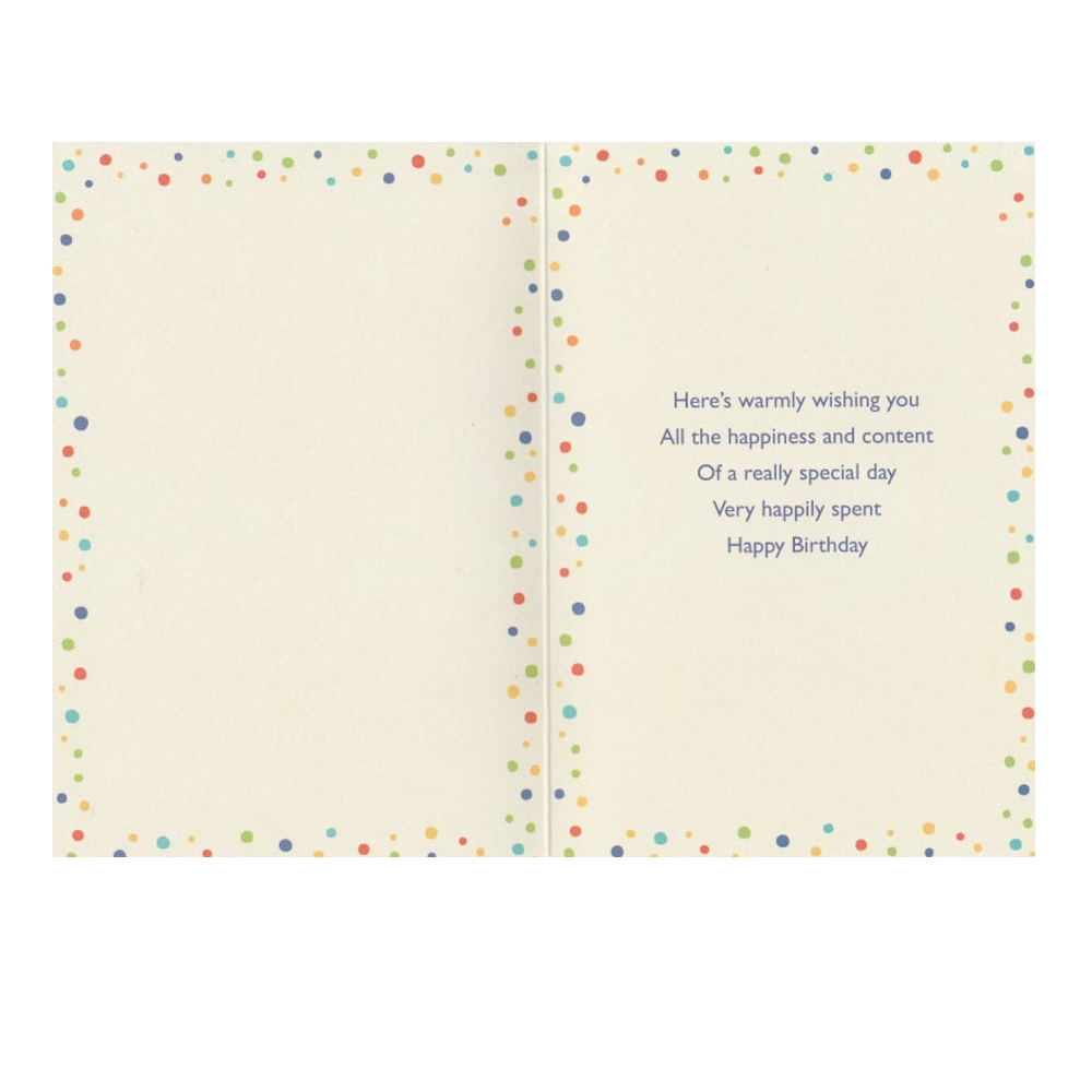 Birthday Card Red Dotted Border