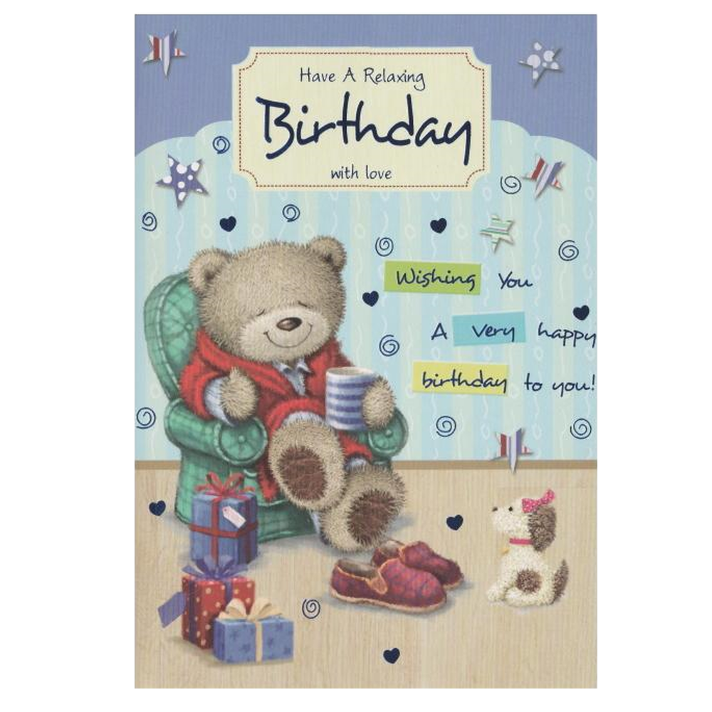 Birthday Card Relaxing Bear