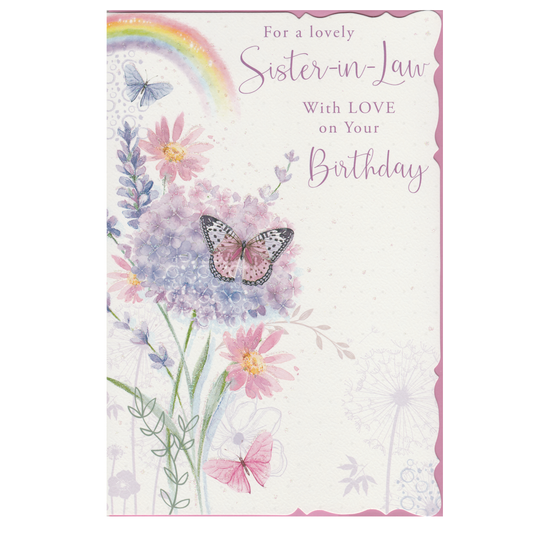 
Birthday Card Sister In Law Butterfly Rainbow
