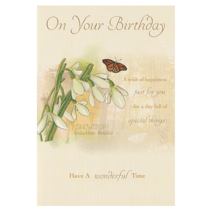 Birthday Card Snowdrop