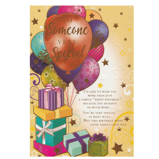 Birthday Card Someone Special Balloons