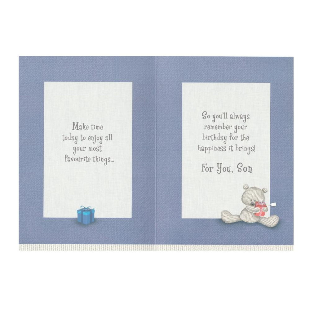 Birthday Card Son Bear Gift