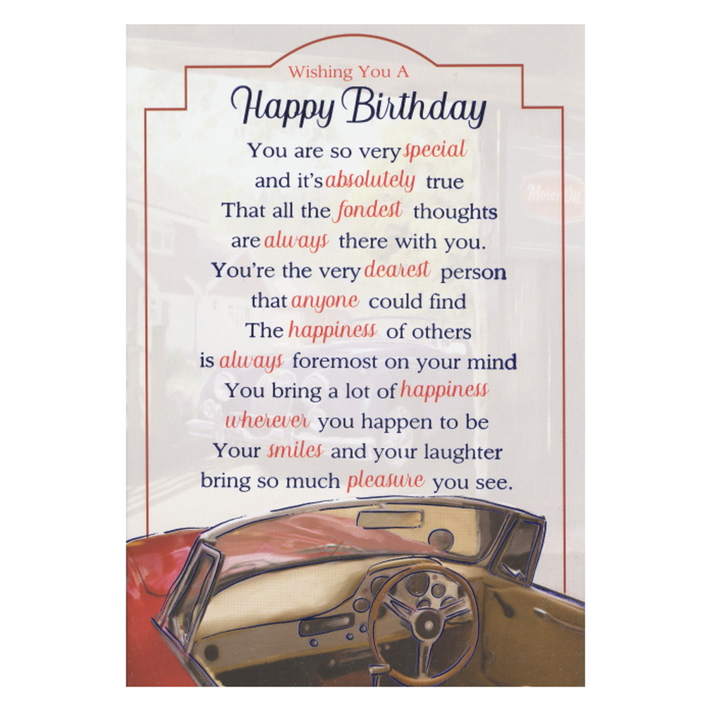 Birthday Card Sports Car Red