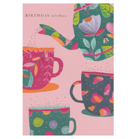 Birthday Card Teapot & Cups