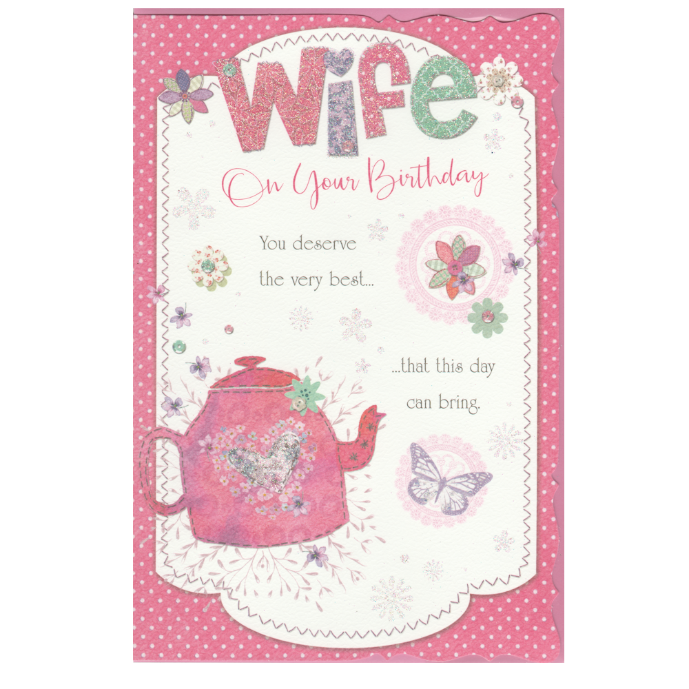 Birthday Card Wife Teapot