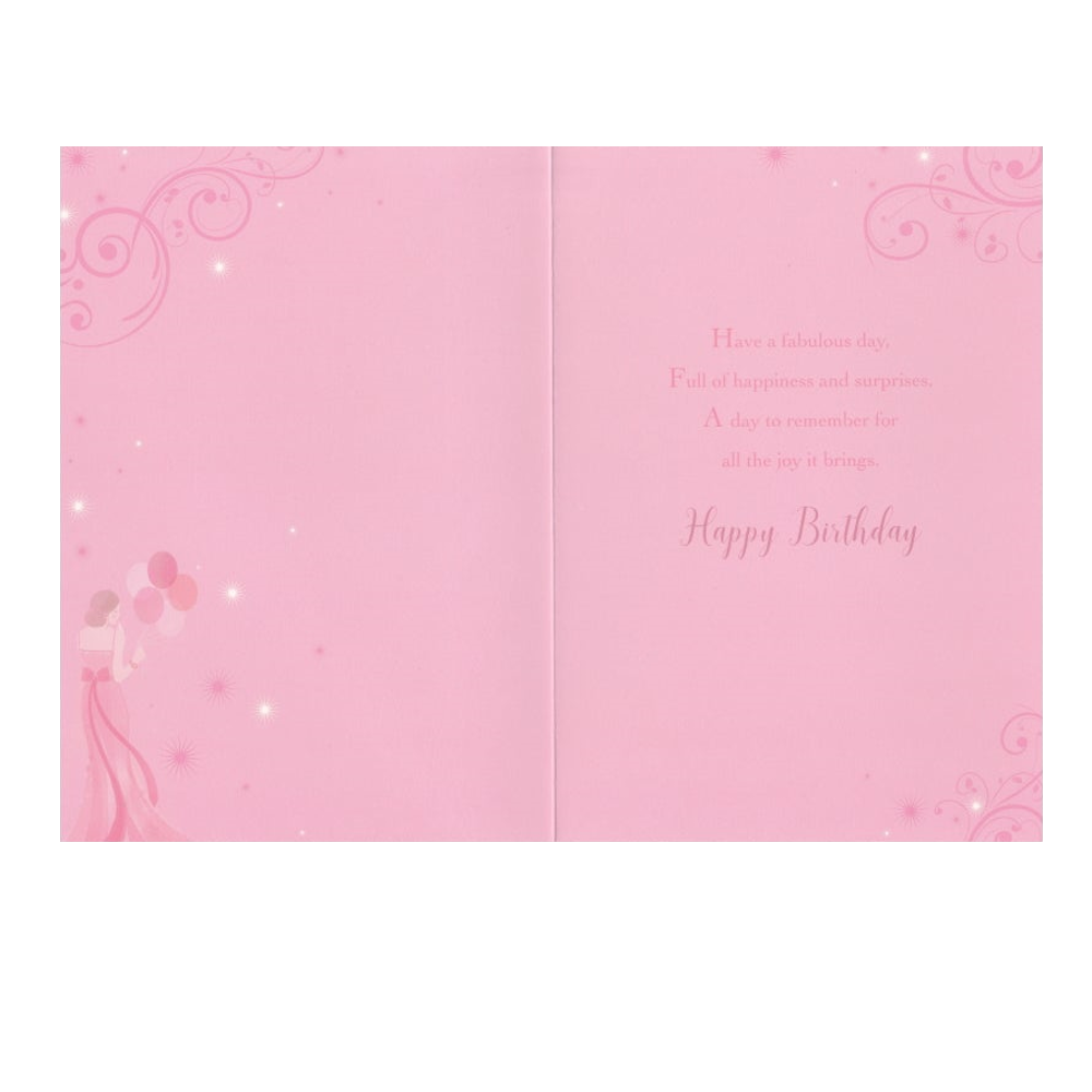 Birthday Card Wishes Bow Pink