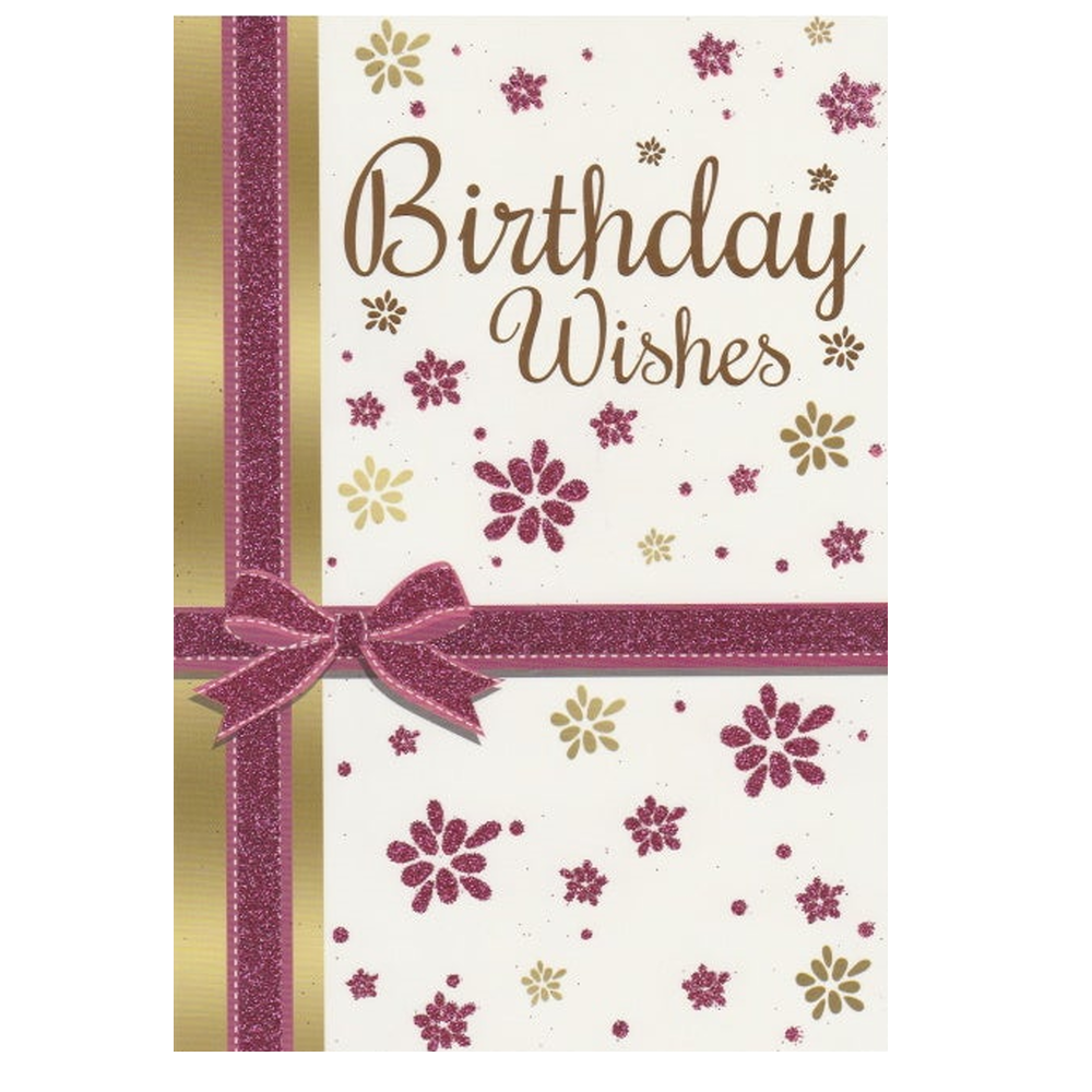 Birthday Card Wishes Bow