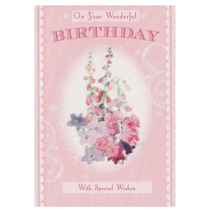 Birthday Card Wonderful Pink