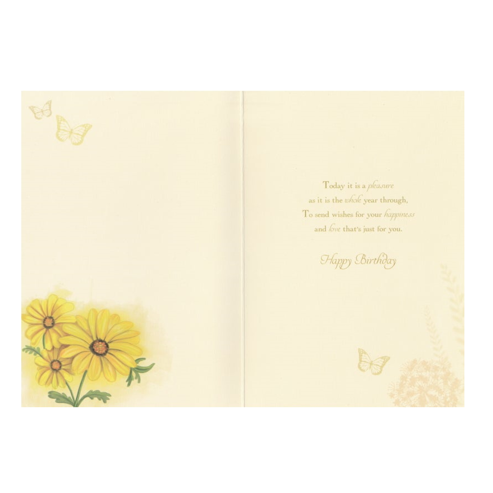 Birthday Card Yellow Daisy