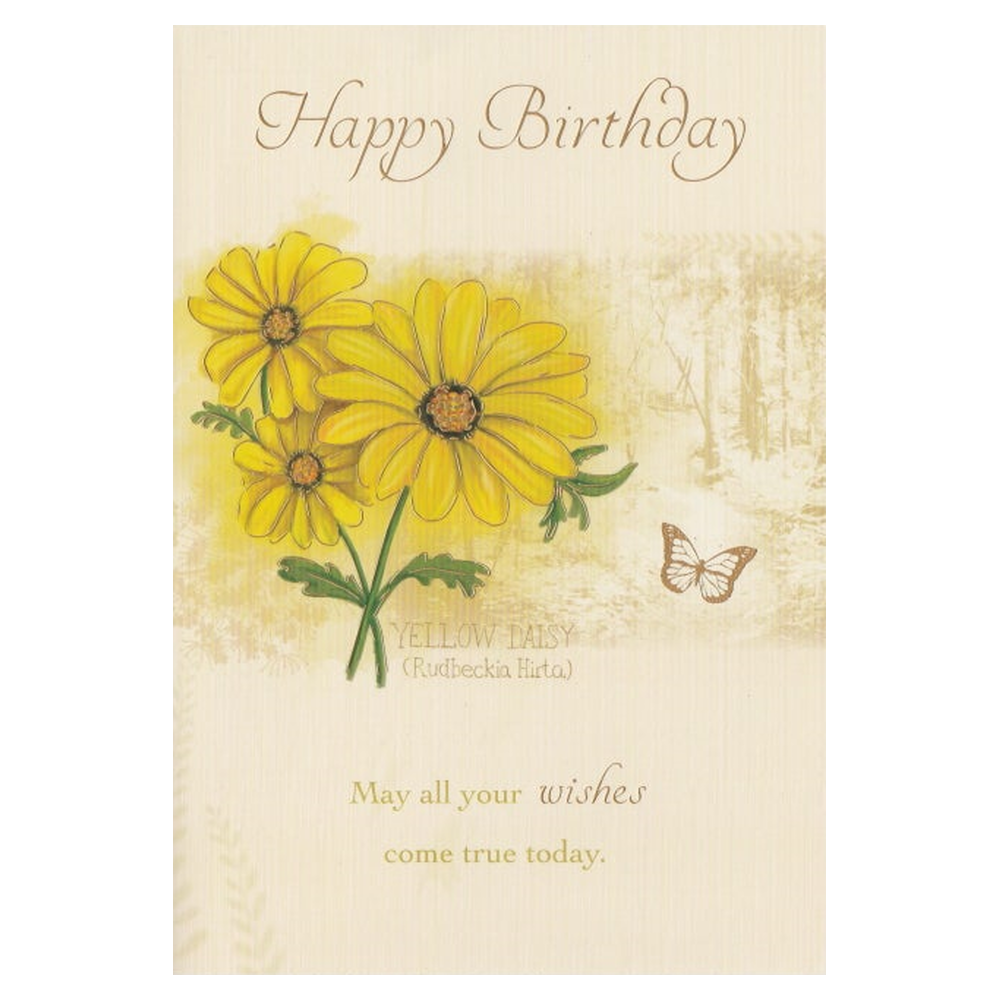 Birthday Card Yellow Daisy