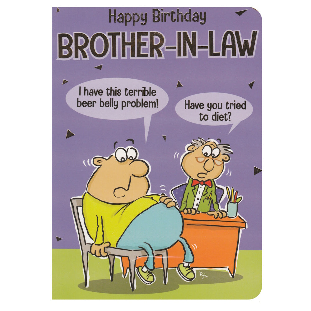Birthday Card Brother In Law Beer Belly