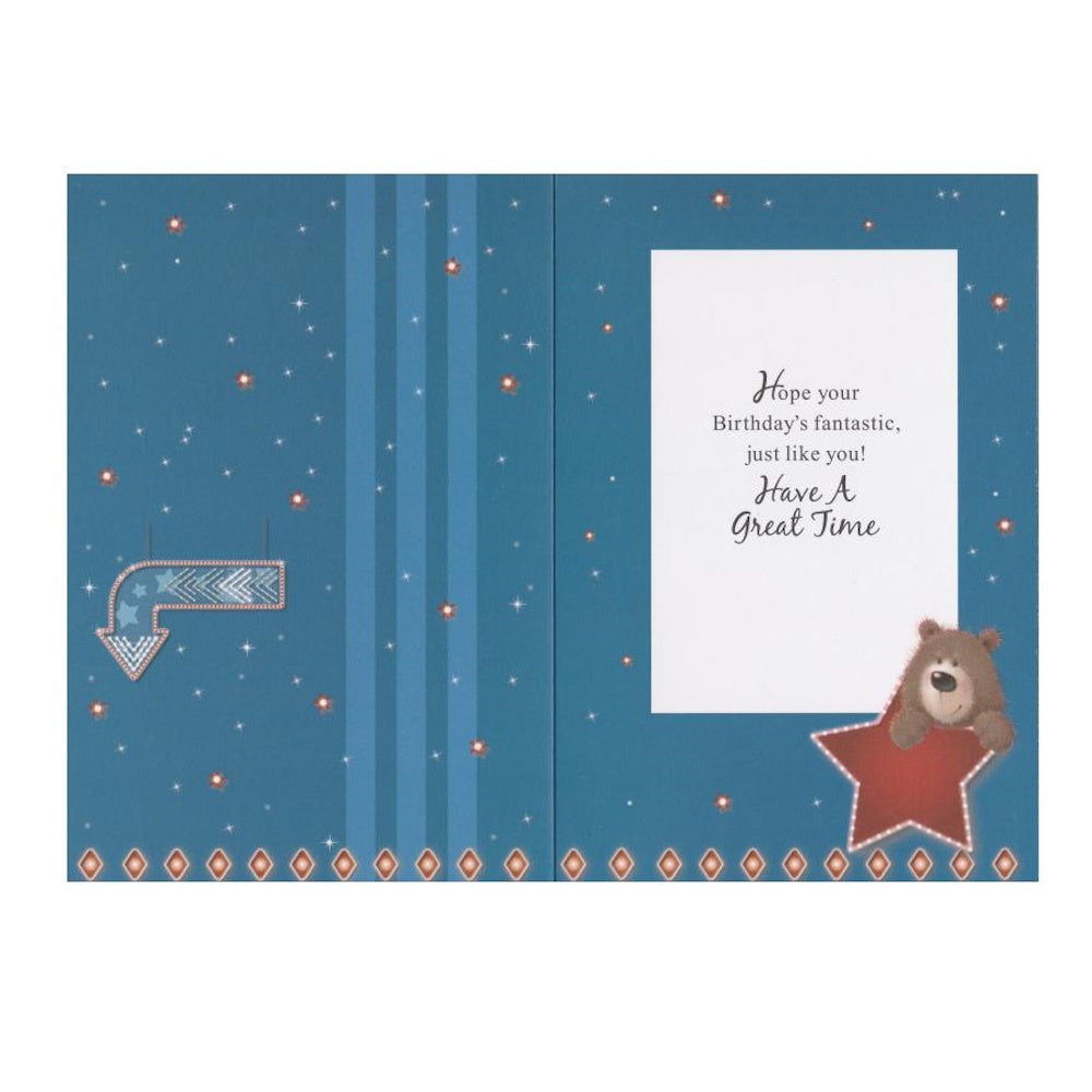 Front of this card features an illustration of a bear, paired with a message.
