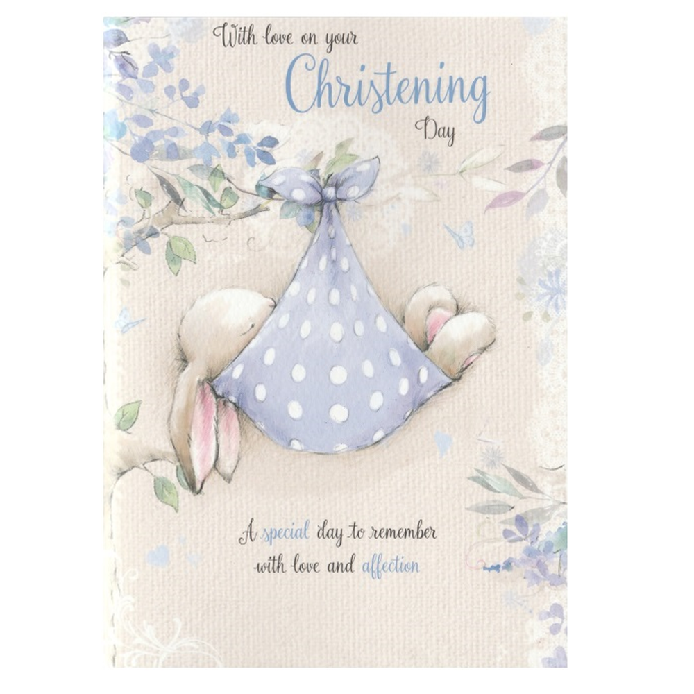 Christening Card Blue