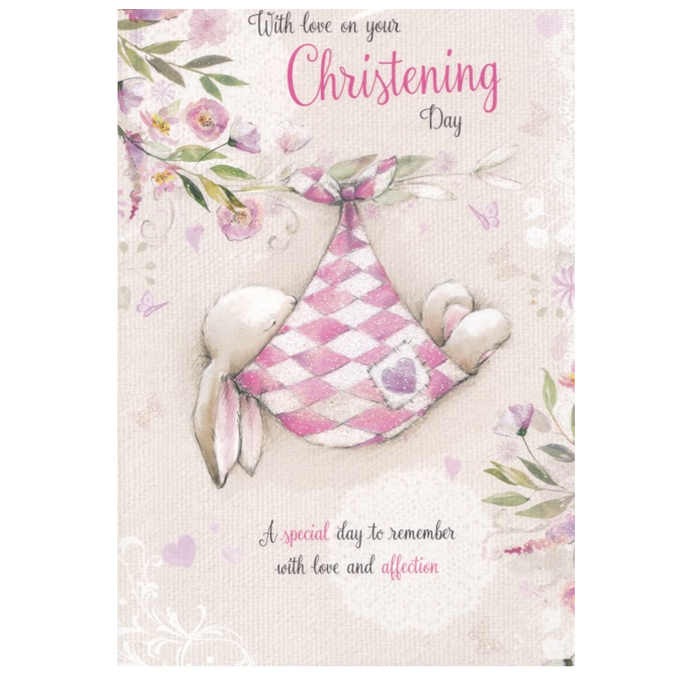 Christening Card Pink