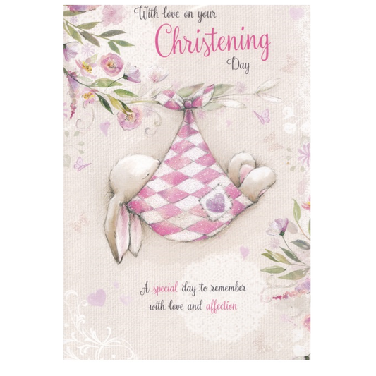 Christening Card Pink