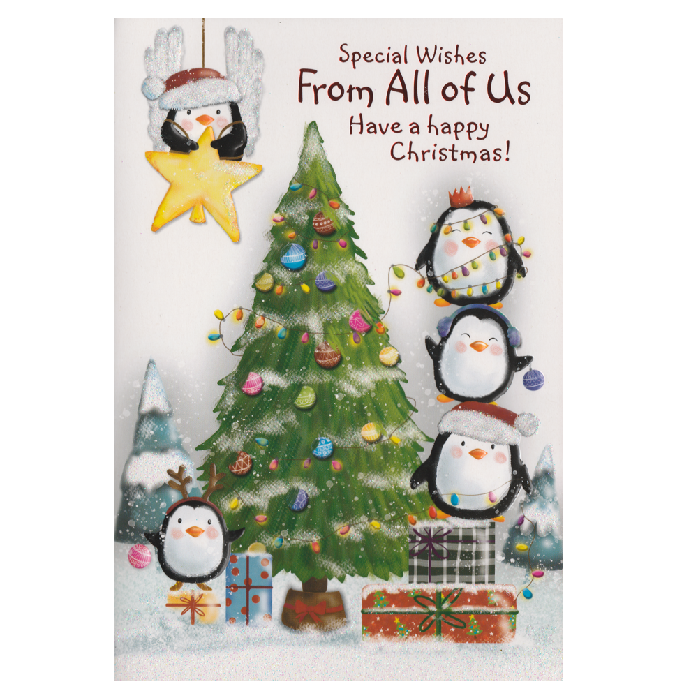 Christmas Card All of Us Penguins