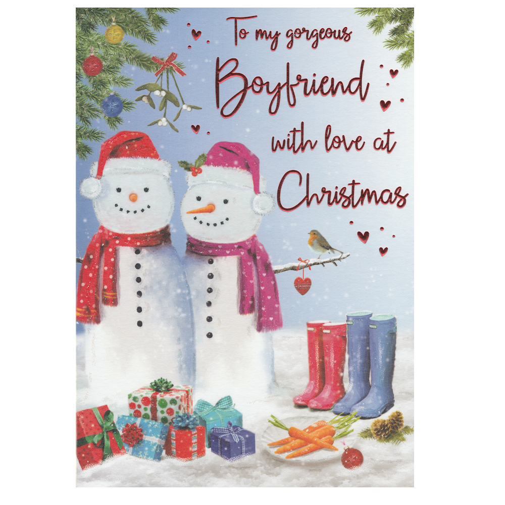 Christmas Card Boyfriend Snow Couple