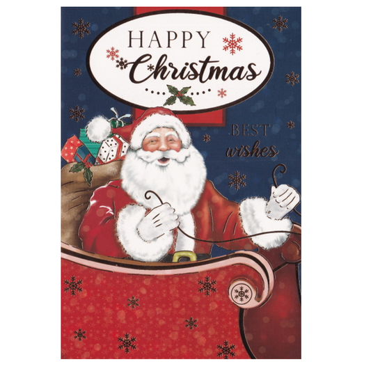 Christmas Card Father Christmas Sleigh