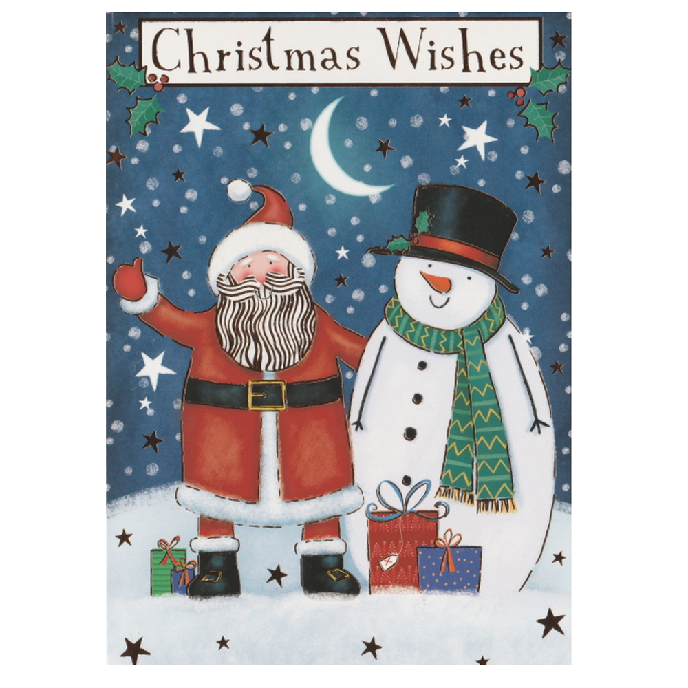 Christmas Card Father Christmas Snowman