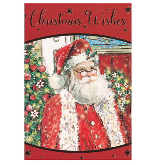 Christmas Card Father Christmas Tree