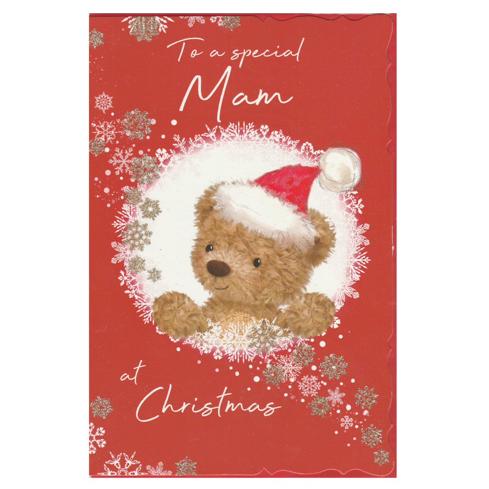 Christmas Card Mam Teddy Bear