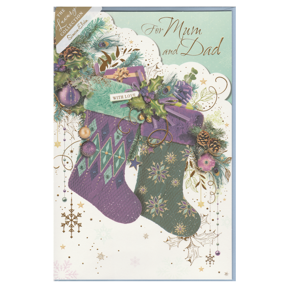 Christmas Card Mum & Dad Stockings