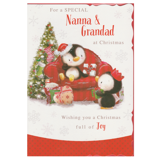 Christmas Card Nanna & Grandad Penguins