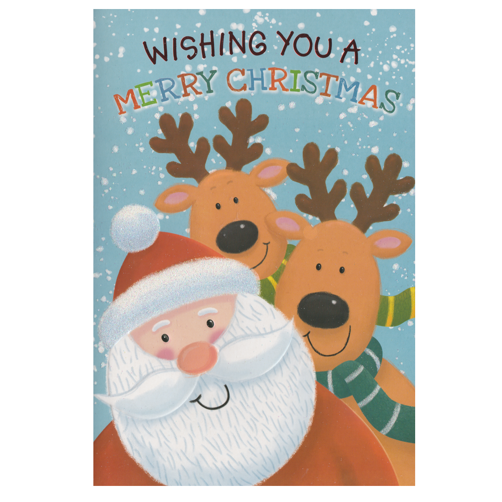 Christmas Card Santa Reindeer