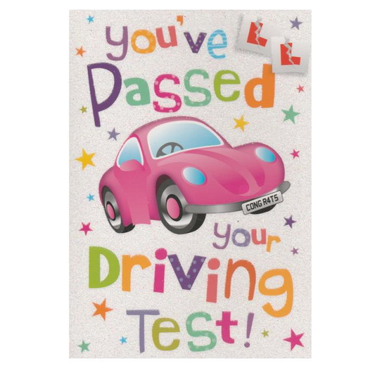 Driving Test Card Pink Car