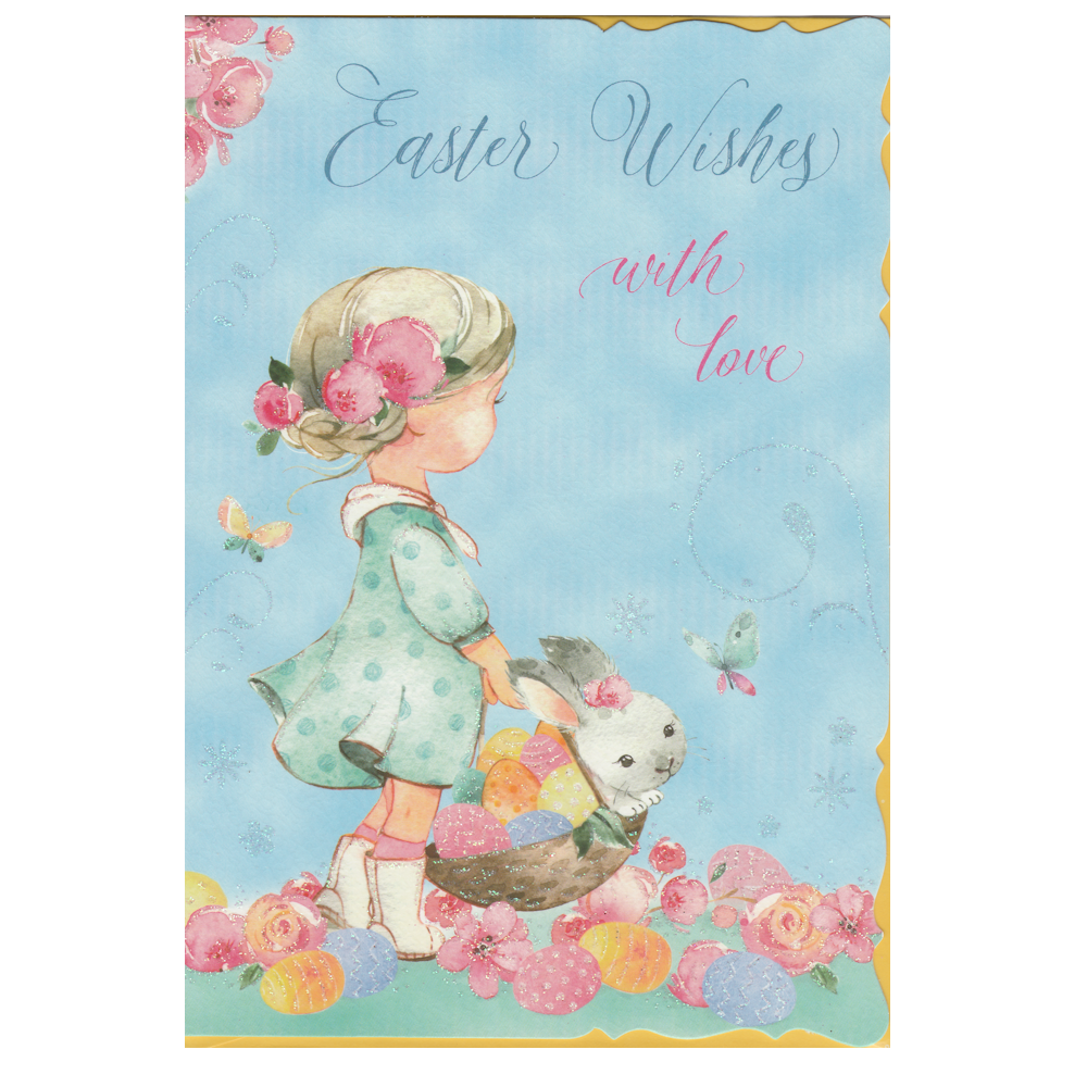 Easter Card Girl & Bunny