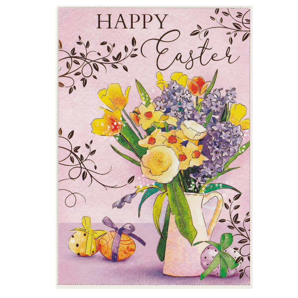 Easter Card Jug of Flowers