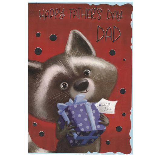 Fathers Day Card Dad Racoon