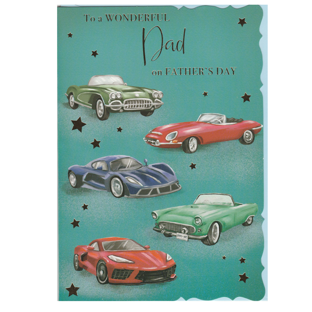 Fathers Day Card Dad Vintage Cars