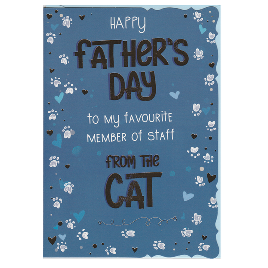 Father's Day Card Member of Staff Cat