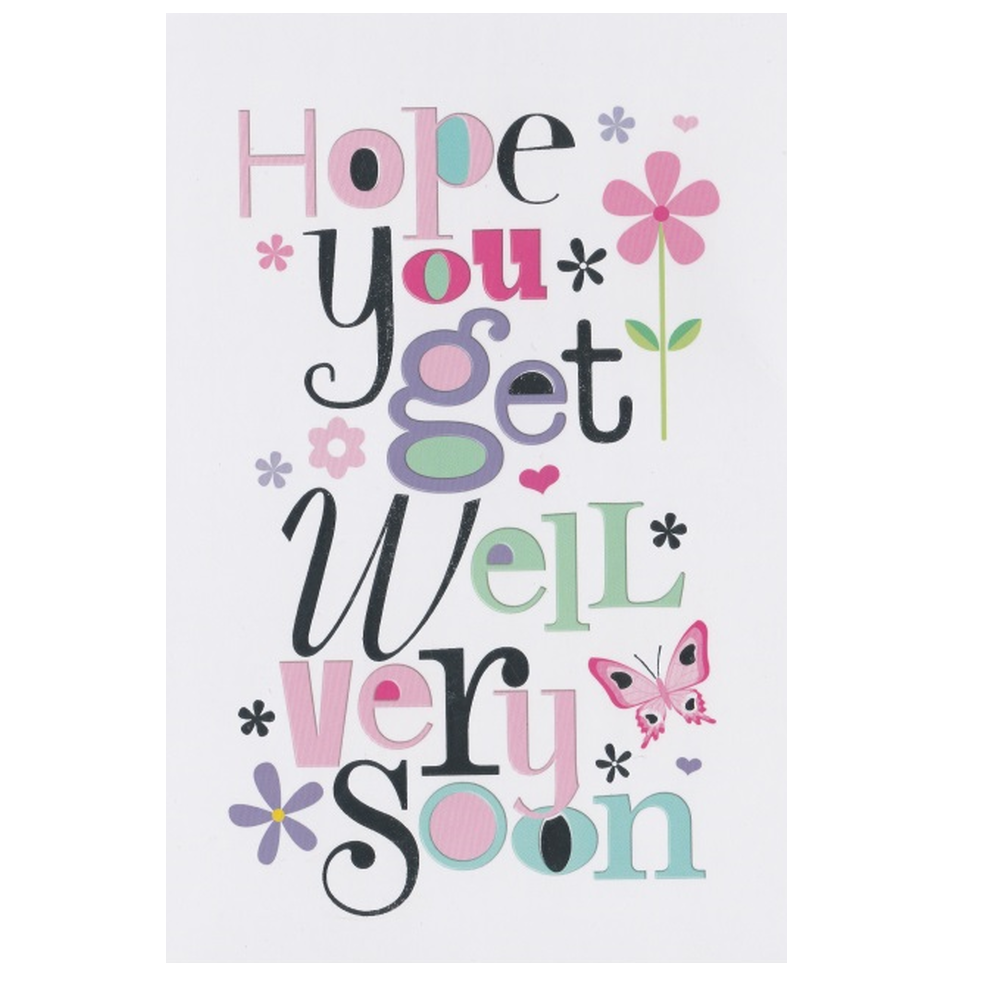 Get Well Card Flowers Text